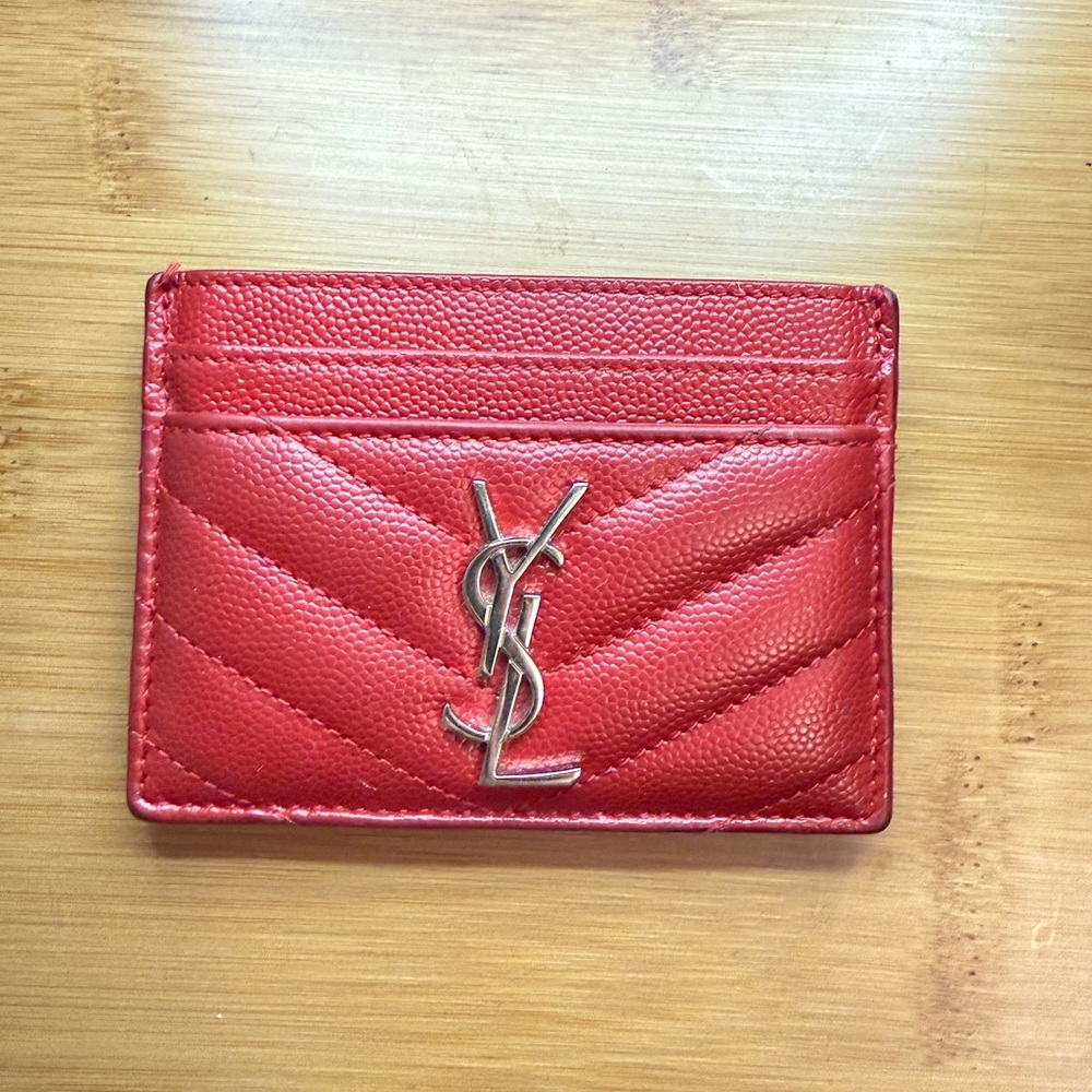 YSL RED CARD HOLDER